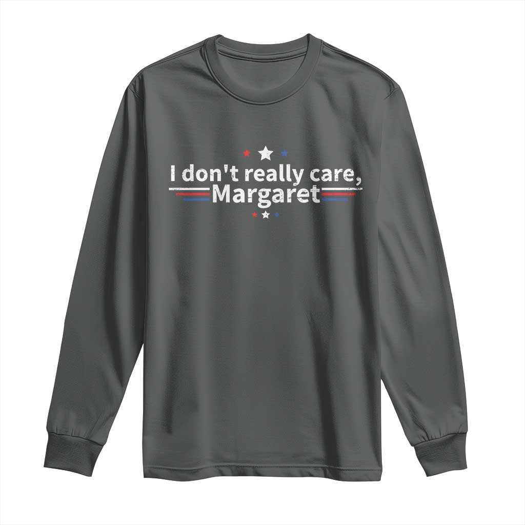 Funny JD Vance 2025 I Don't Really Care Margaret Long Sleeve Shirt Vintage USA Flag Star
