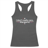 Funny JD Vance 2025 I Don't Really Care Margaret Racerback Tank Top Vintage USA Flag Star