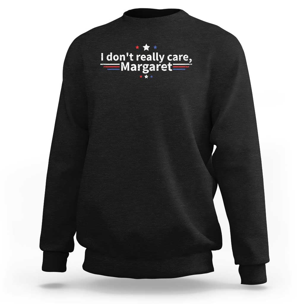 Funny JD Vance 2025 I Don't Really Care Margaret Sweatshirt Vintage USA Flag Star