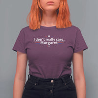Funny JD Vance 2025 I Don't Really Care Margaret T Shirt For Women Vintage USA Flag Star