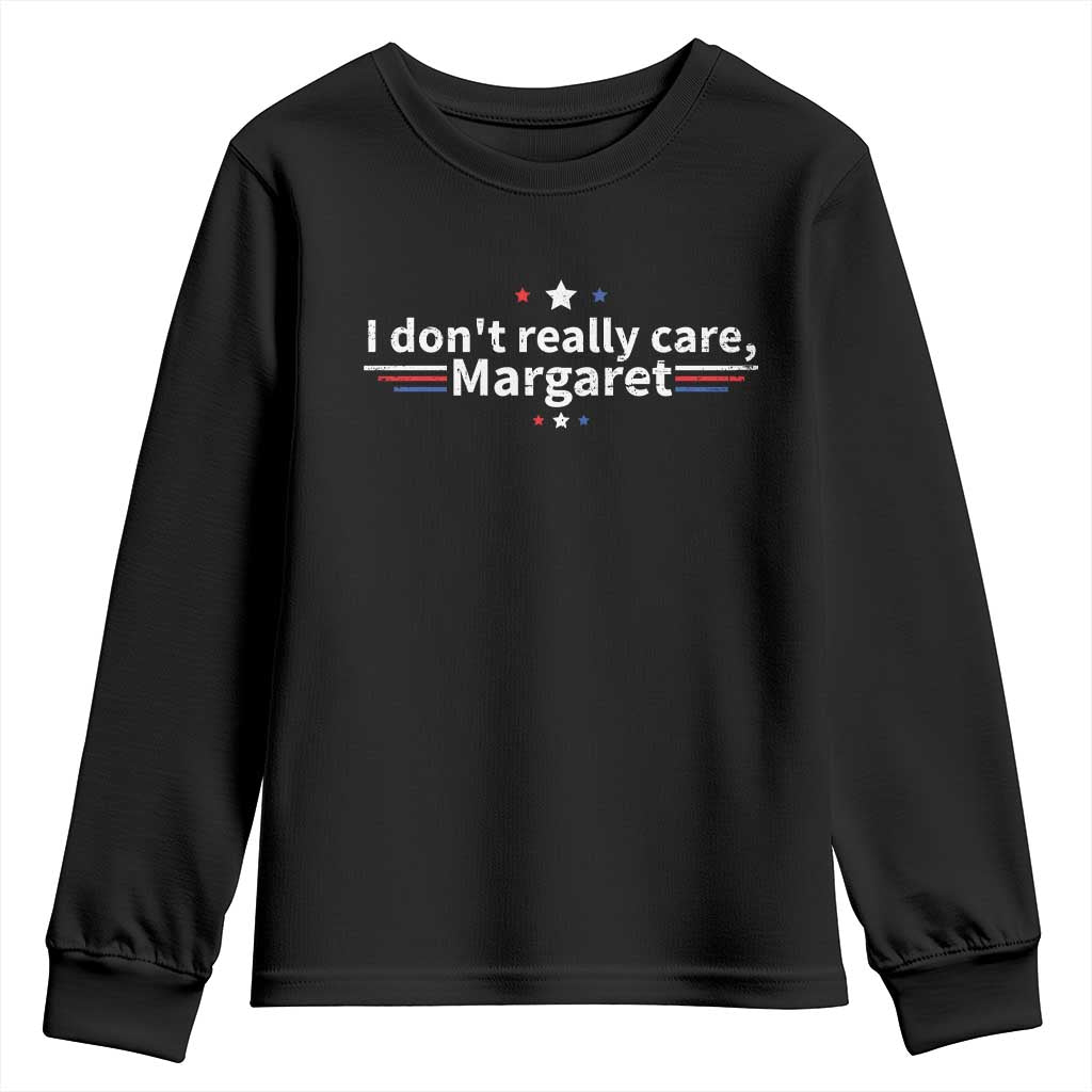 Funny JD Vance 2025 I Don't Really Care Margaret Youth Sweatshirt Vintage USA Flag Star