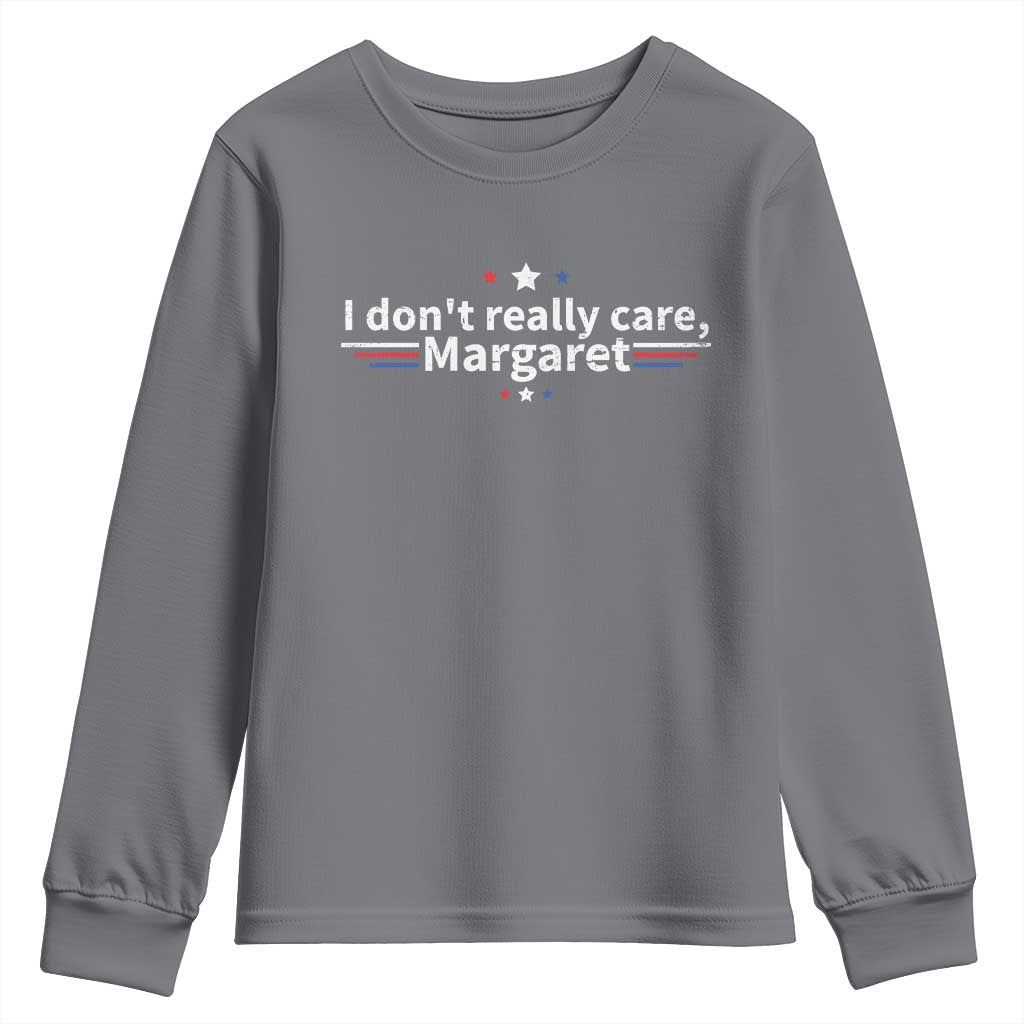 Funny JD Vance 2025 I Don't Really Care Margaret Youth Sweatshirt Vintage USA Flag Star