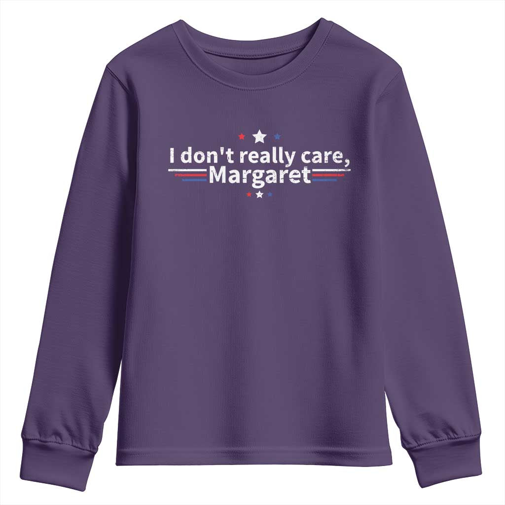 Funny JD Vance 2025 I Don't Really Care Margaret Youth Sweatshirt Vintage USA Flag Star