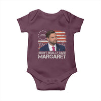 Funny JD Vance 2025 I Don't Really Care Margaret Baby Onesie Vintage Betsy Ross Flag