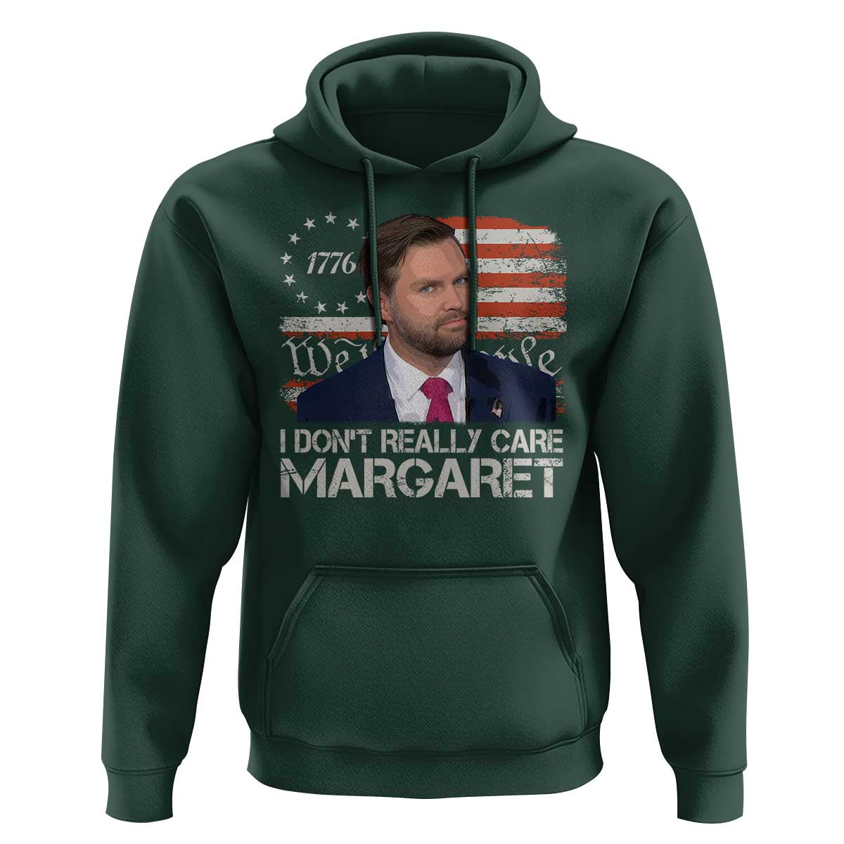 Funny JD Vance 2025 I Don't Really Care Margaret Hoodie Vintage Betsy Ross Flag