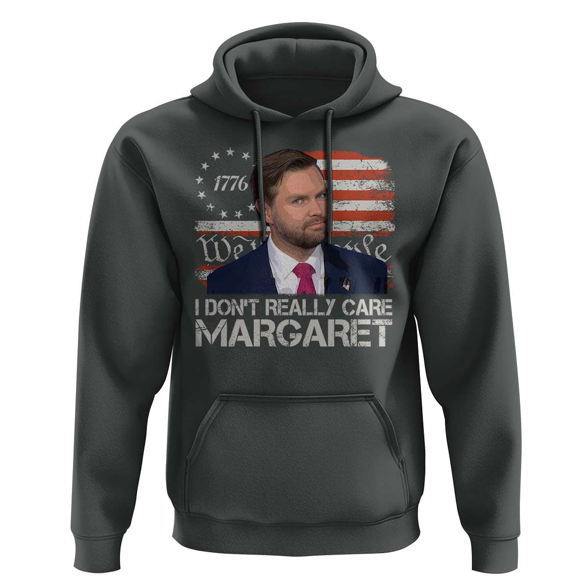 Funny JD Vance 2025 I Don't Really Care Margaret Hoodie Vintage Betsy Ross Flag