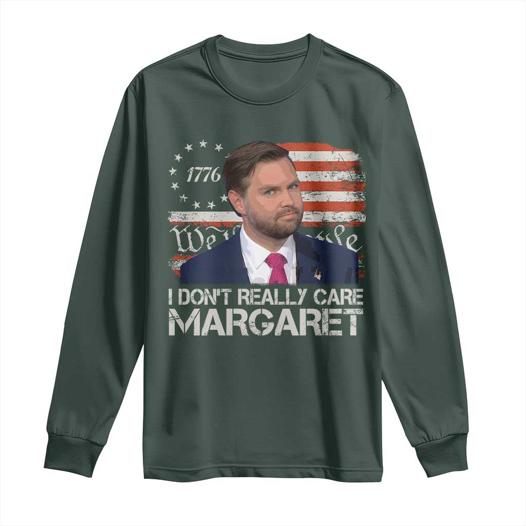 Funny JD Vance 2025 I Don't Really Care Margaret Long Sleeve Shirt Vintage Betsy Ross Flag