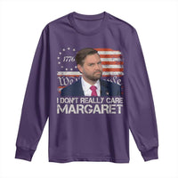 Funny JD Vance 2025 I Don't Really Care Margaret Long Sleeve Shirt Vintage Betsy Ross Flag