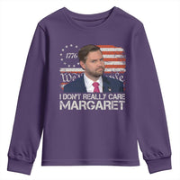 Funny JD Vance 2025 I Don't Really Care Margaret Youth Sweatshirt Vintage Betsy Ross Flag