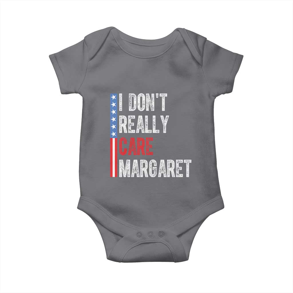 Funny JD Vance 2025 I Don't Really Care Margaret Baby Onesie American Flag Stripe