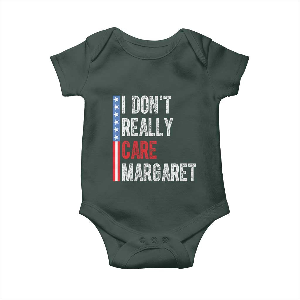Funny JD Vance 2025 I Don't Really Care Margaret Baby Onesie American Flag Stripe