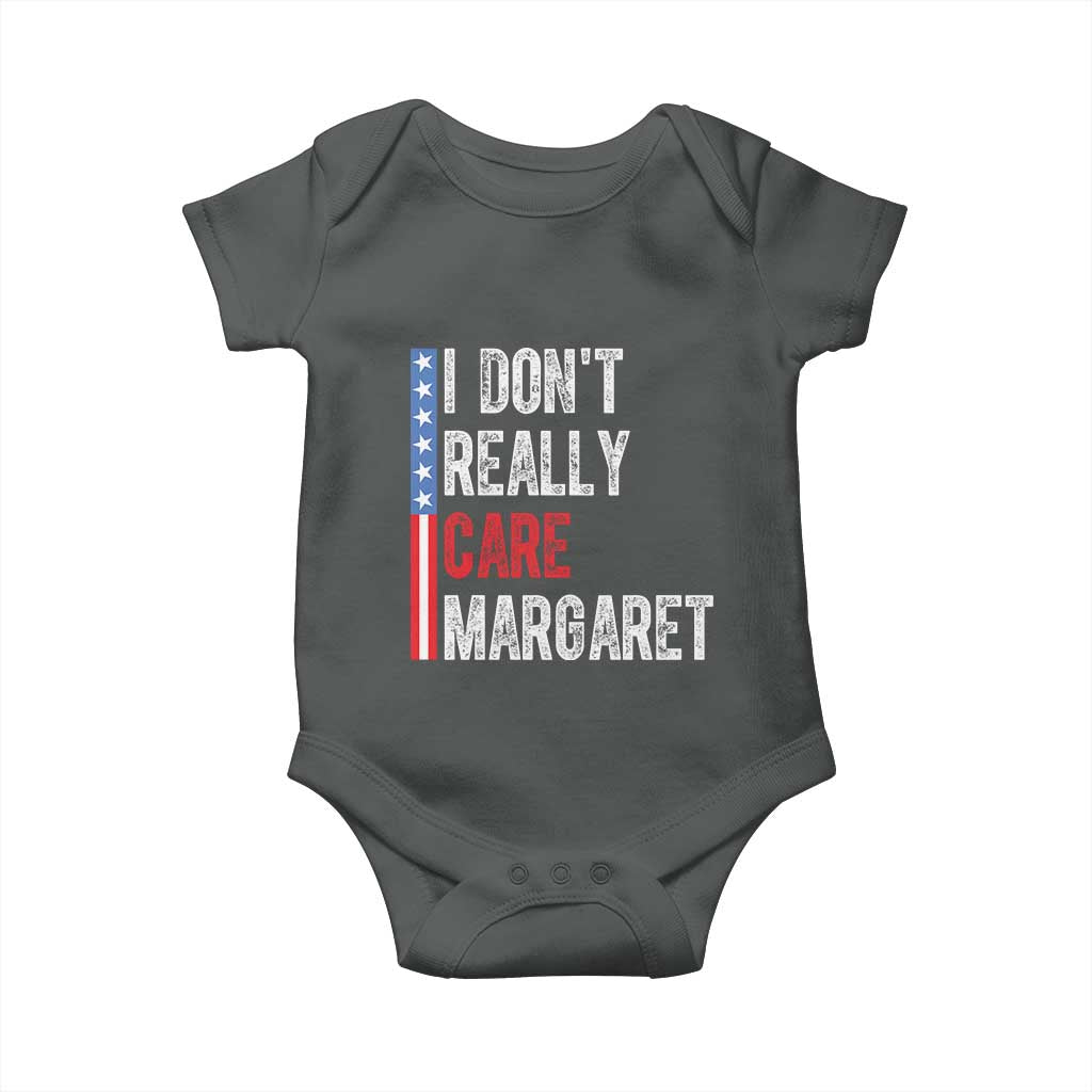 Funny JD Vance 2025 I Don't Really Care Margaret Baby Onesie American Flag Stripe