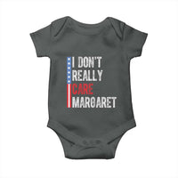 Funny JD Vance 2025 I Don't Really Care Margaret Baby Onesie American Flag Stripe