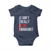 Funny JD Vance 2025 I Don't Really Care Margaret Baby Onesie American Flag Stripe