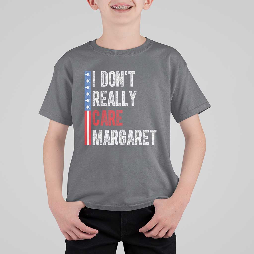 Funny JD Vance 2025 I Don't Really Care Margaret T Shirt For Kid American Flag Stripe