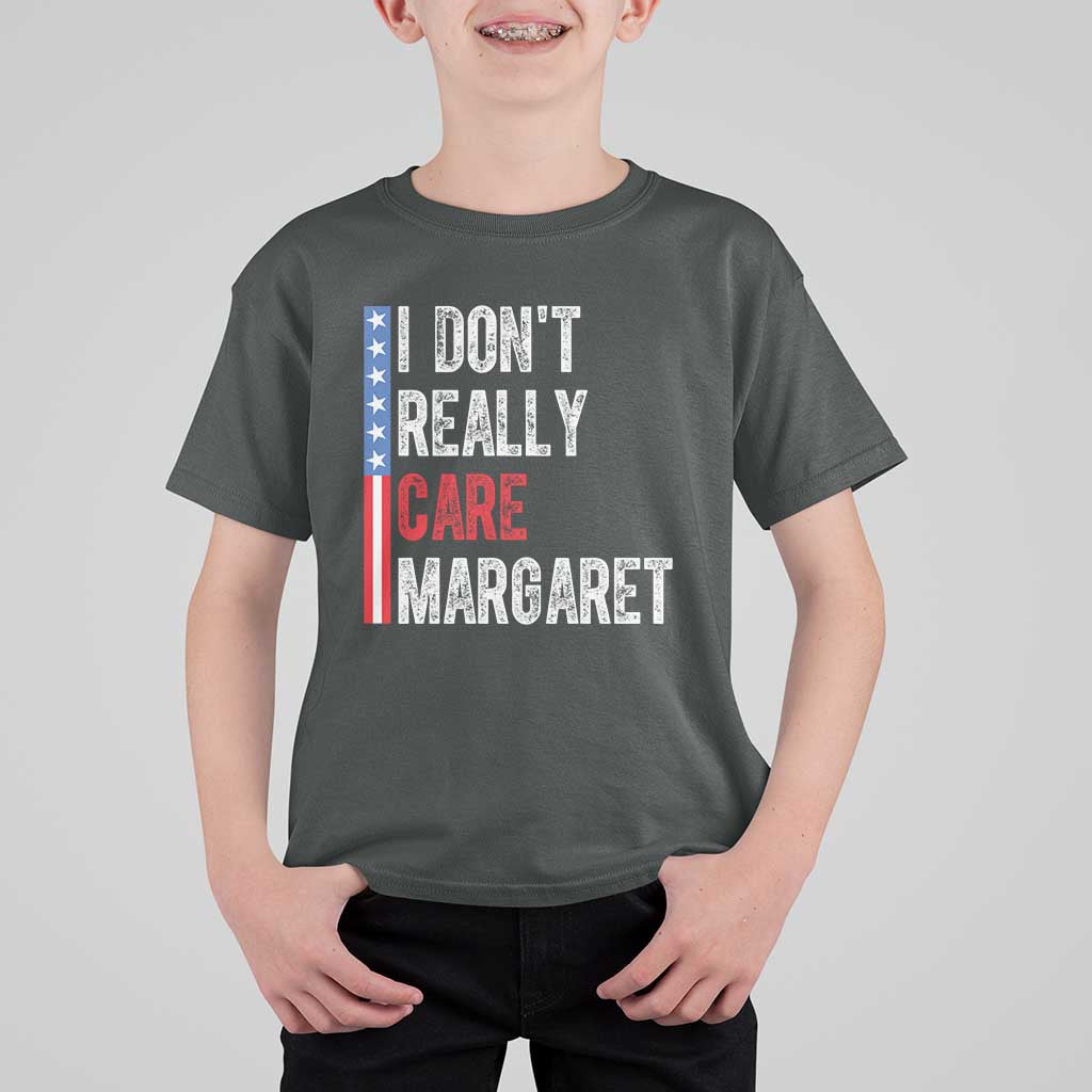 Funny JD Vance 2025 I Don't Really Care Margaret T Shirt For Kid American Flag Stripe