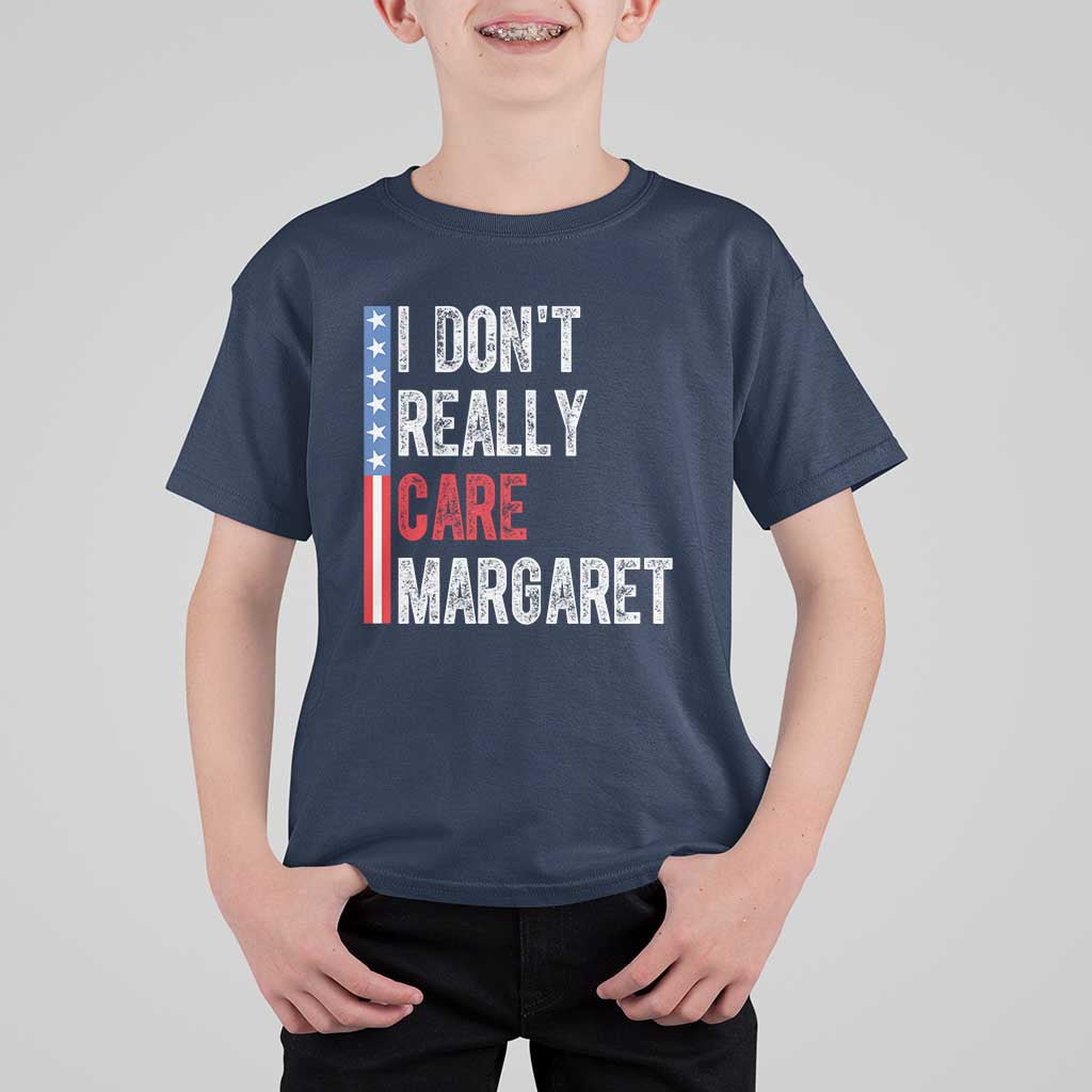 Funny JD Vance 2025 I Don't Really Care Margaret T Shirt For Kid American Flag Stripe