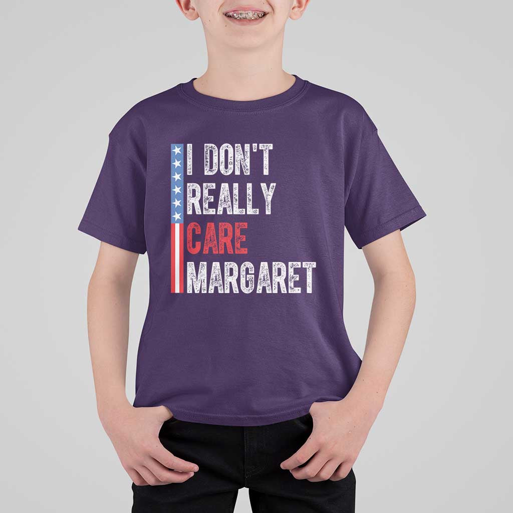 Funny JD Vance 2025 I Don't Really Care Margaret T Shirt For Kid American Flag Stripe