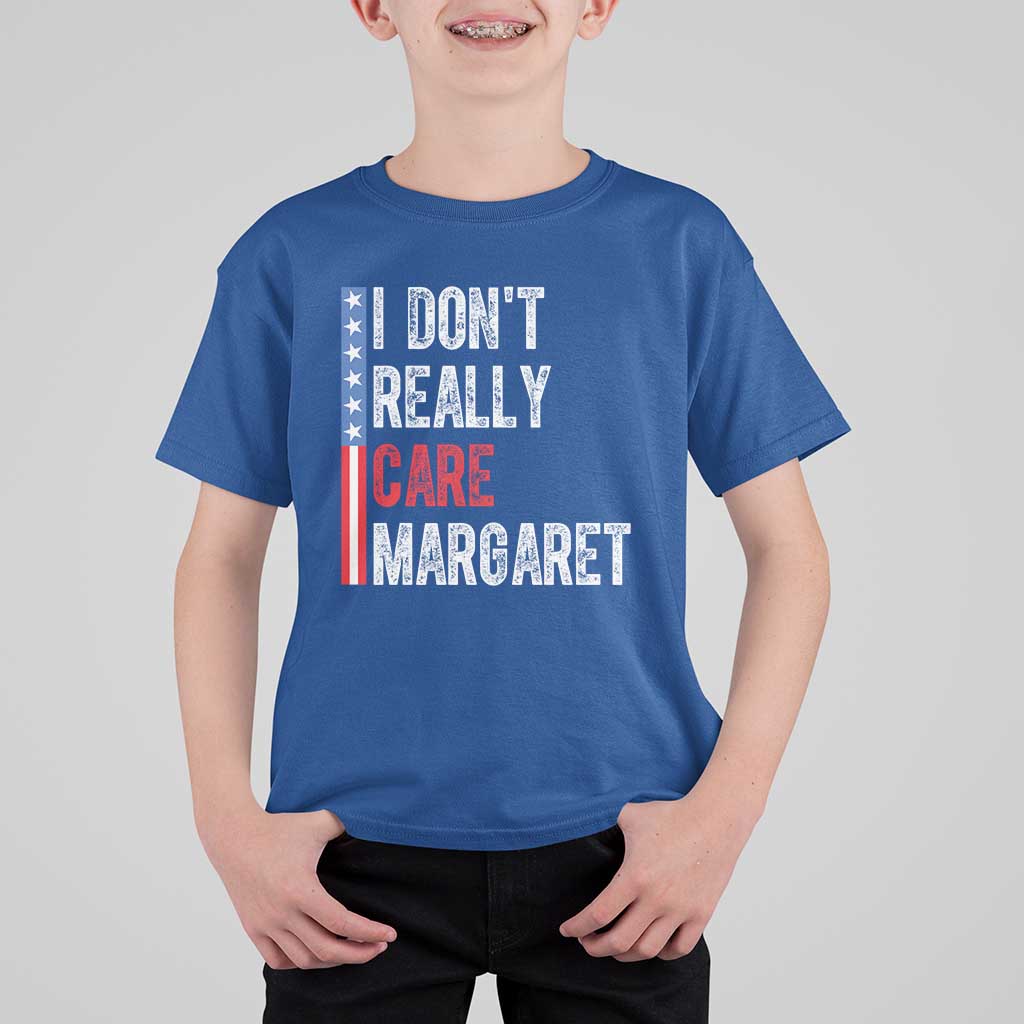 Funny JD Vance 2025 I Don't Really Care Margaret T Shirt For Kid American Flag Stripe