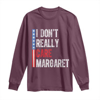 Funny JD Vance 2025 I Don't Really Care Margaret Long Sleeve Shirt American Flag Stripe
