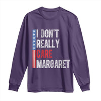 Funny JD Vance 2025 I Don't Really Care Margaret Long Sleeve Shirt American Flag Stripe