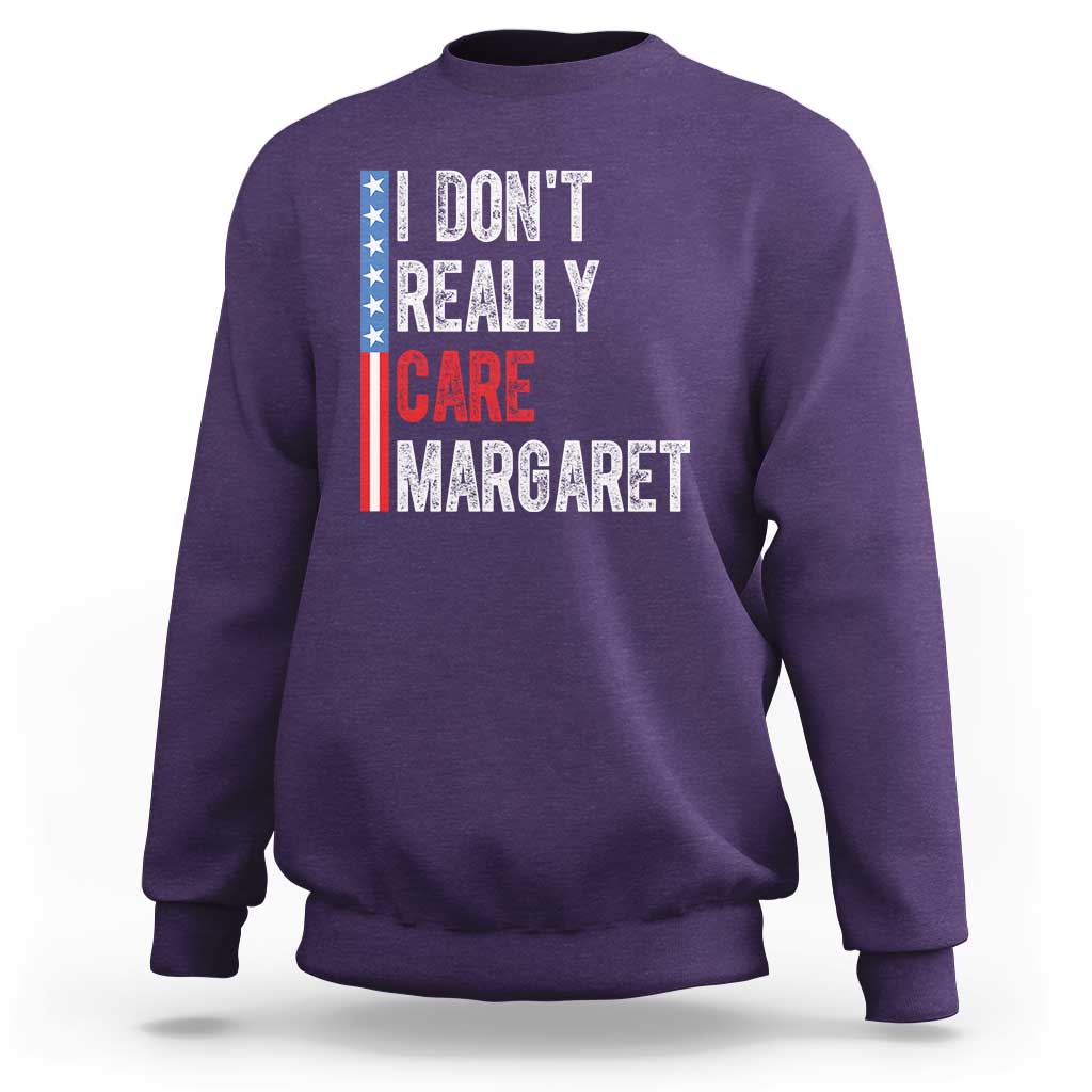 Funny JD Vance 2025 I Don't Really Care Margaret Sweatshirt American Flag Stripe