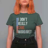 Funny JD Vance 2025 I Don't Really Care Margaret T Shirt For Women American Flag Stripe