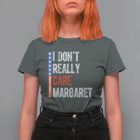 Funny JD Vance 2025 I Don't Really Care Margaret T Shirt For Women American Flag Stripe