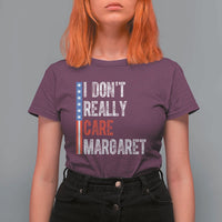 Funny JD Vance 2025 I Don't Really Care Margaret T Shirt For Women American Flag Stripe