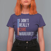 Funny JD Vance 2025 I Don't Really Care Margaret T Shirt For Women American Flag Stripe