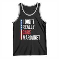 Funny JD Vance 2025 I Don't Really Care Margaret Tank Top American Flag Stripe