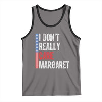 Funny JD Vance 2025 I Don't Really Care Margaret Tank Top American Flag Stripe
