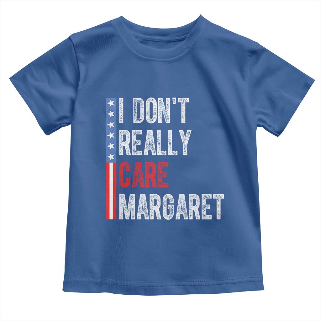 Funny JD Vance 2025 I Don't Really Care Margaret Toddler T Shirt American Flag Stripe