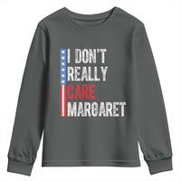 Funny JD Vance 2025 I Don't Really Care Margaret Youth Sweatshirt American Flag Stripe