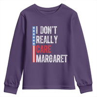 Funny JD Vance 2025 I Don't Really Care Margaret Youth Sweatshirt American Flag Stripe