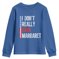 Funny JD Vance 2025 I Don't Really Care Margaret Youth Sweatshirt American Flag Stripe
