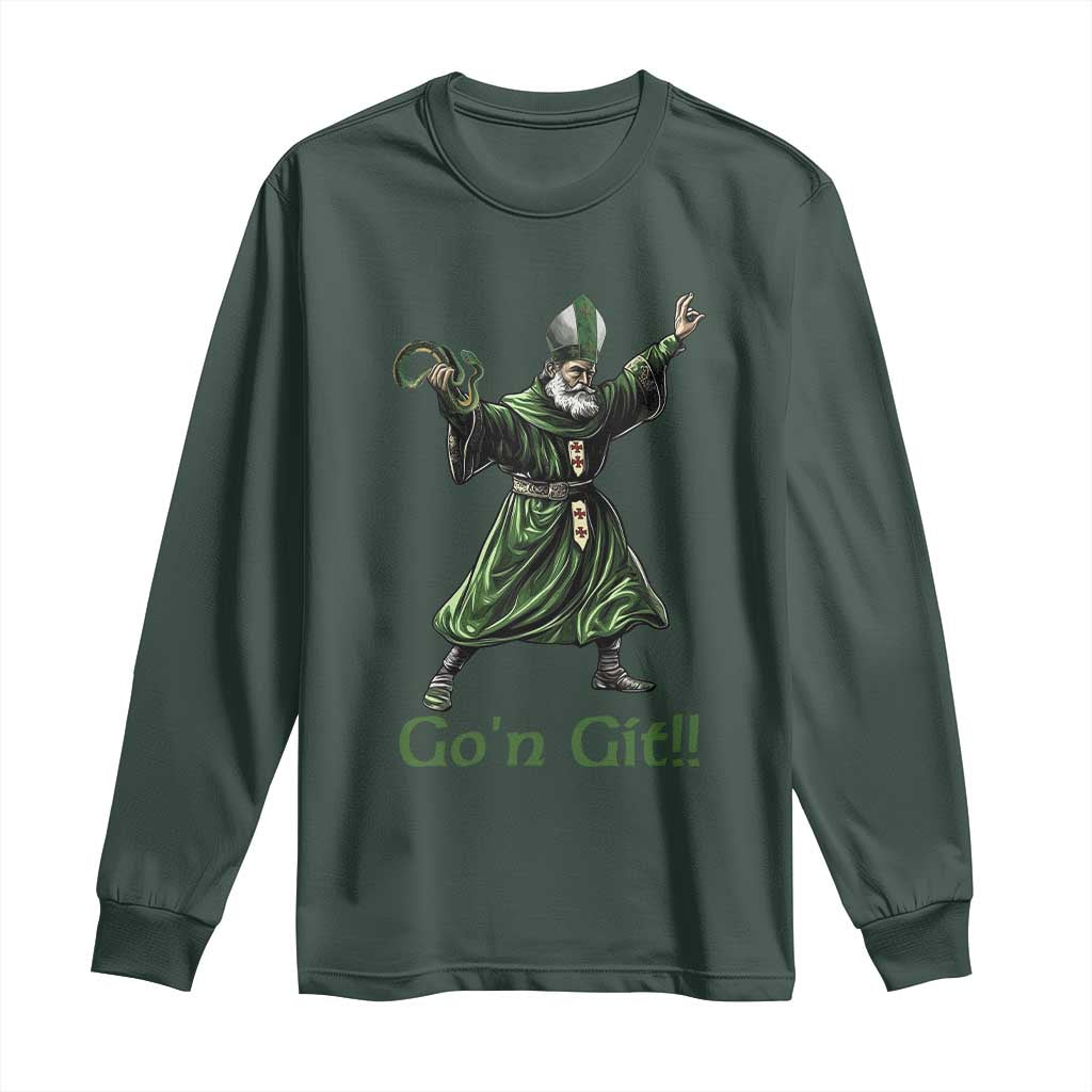 Funny St Patrick's Day Long Sleeve Shirt Go'n Git Saint Patrick Snake