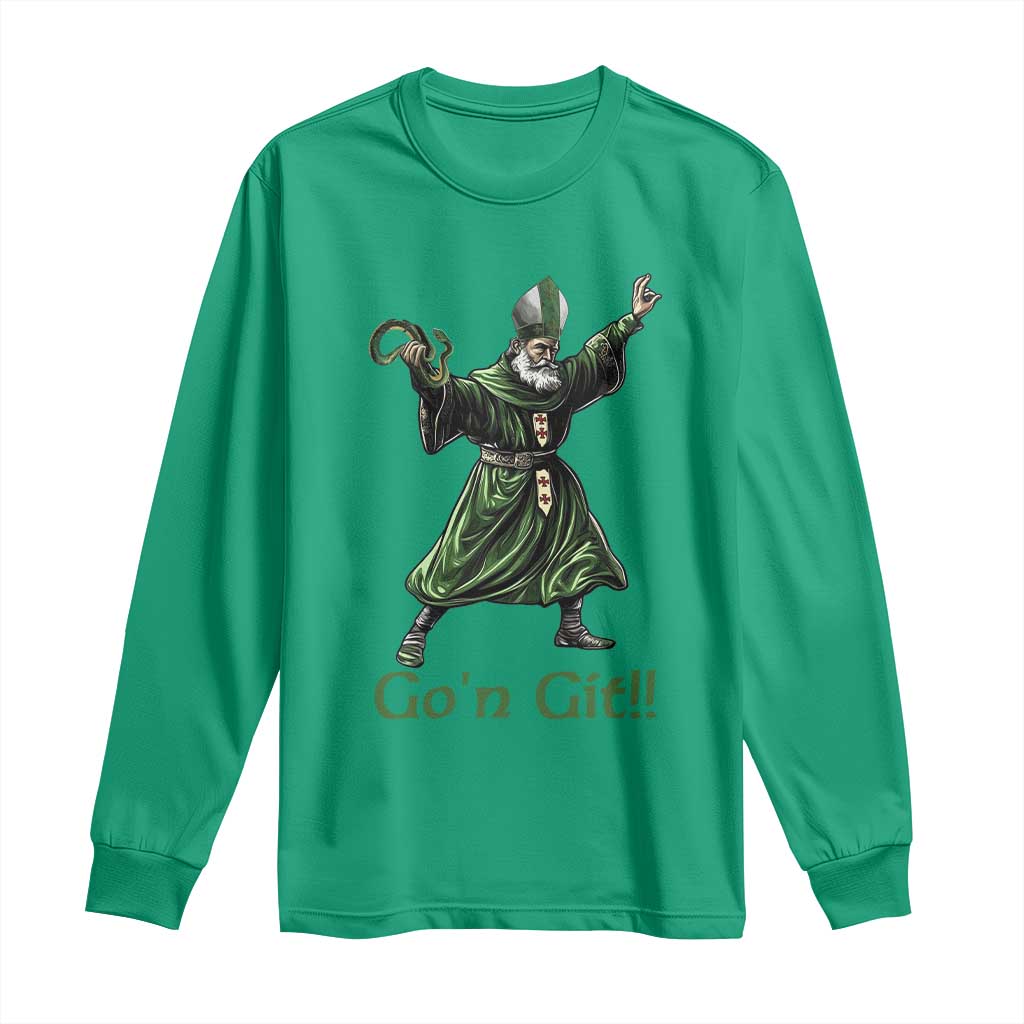 Funny St Patrick's Day Long Sleeve Shirt Go'n Git Saint Patrick Snake