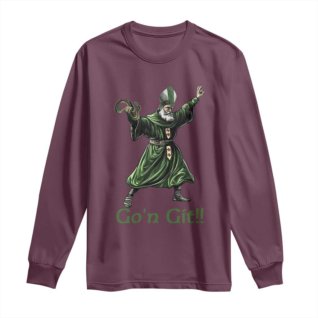 Funny St Patrick's Day Long Sleeve Shirt Go'n Git Saint Patrick Snake