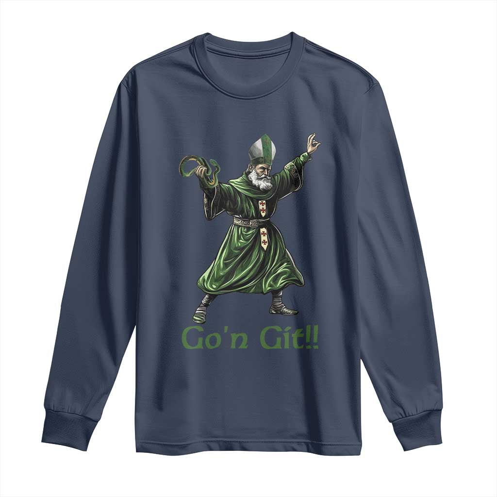 Funny St Patrick's Day Long Sleeve Shirt Go'n Git Saint Patrick Snake
