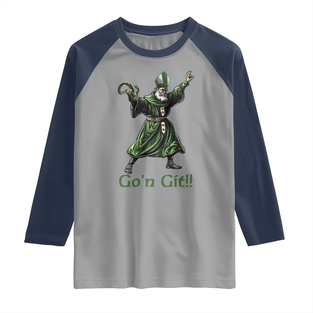 Funny St Patrick's Day Raglan Shirt Go'n Git Saint Patrick Snake