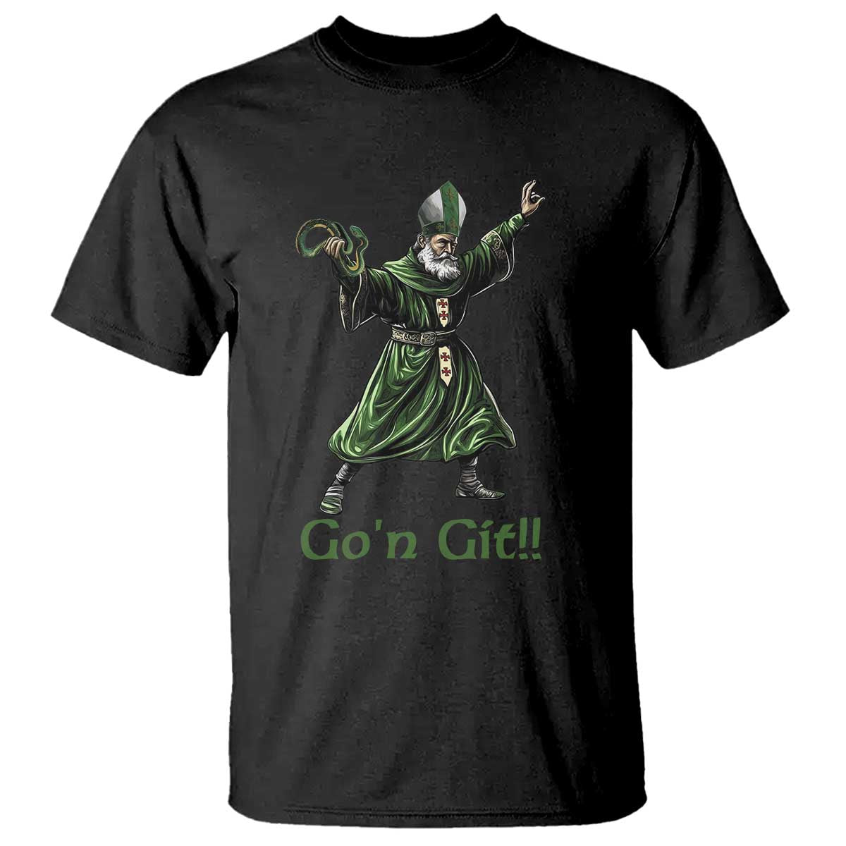 Funny St Patrick's Day T Shirt Go'n Git Saint Patrick Snake