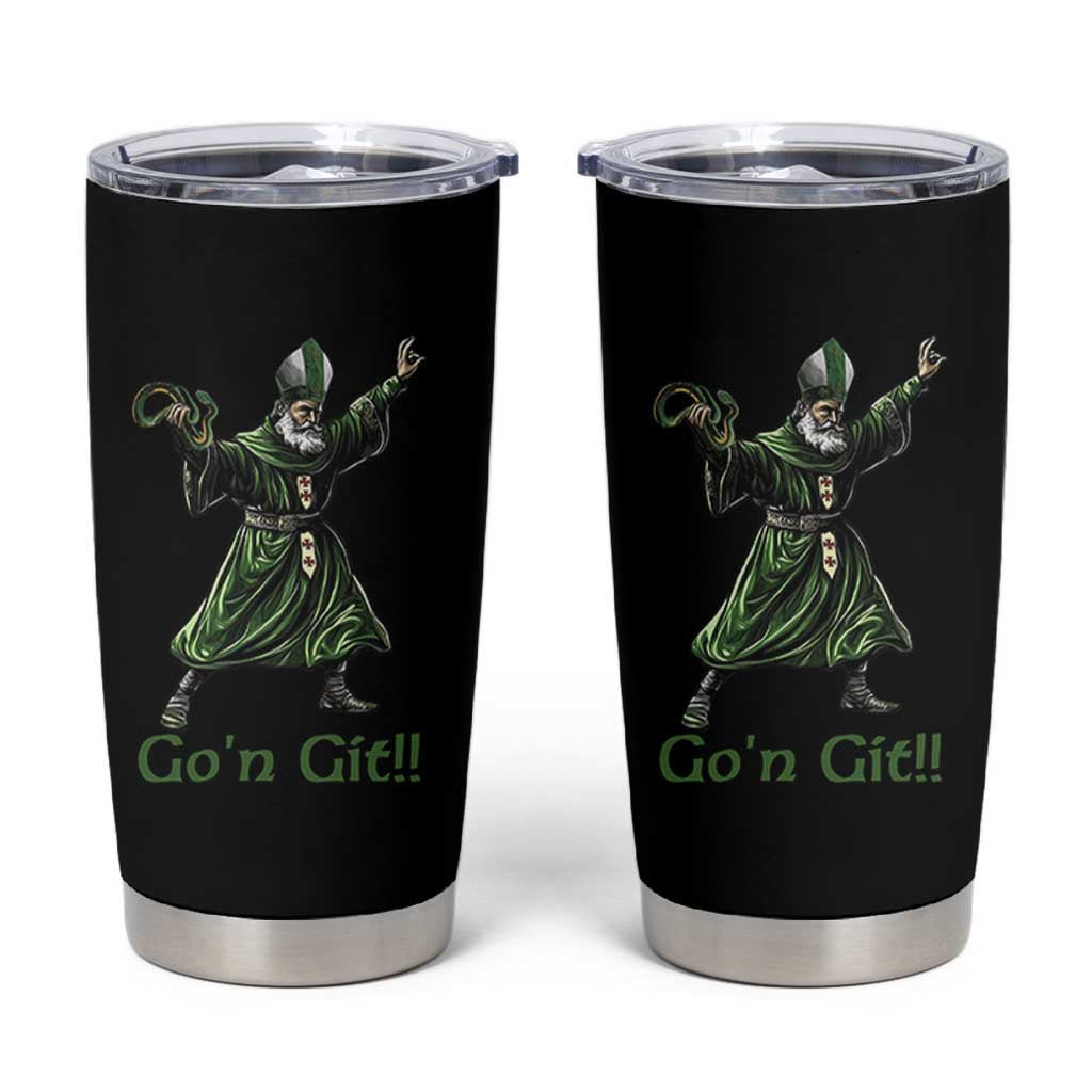Funny St Patrick's Day Tumbler Cup Go'n Git Saint Patrick Snake