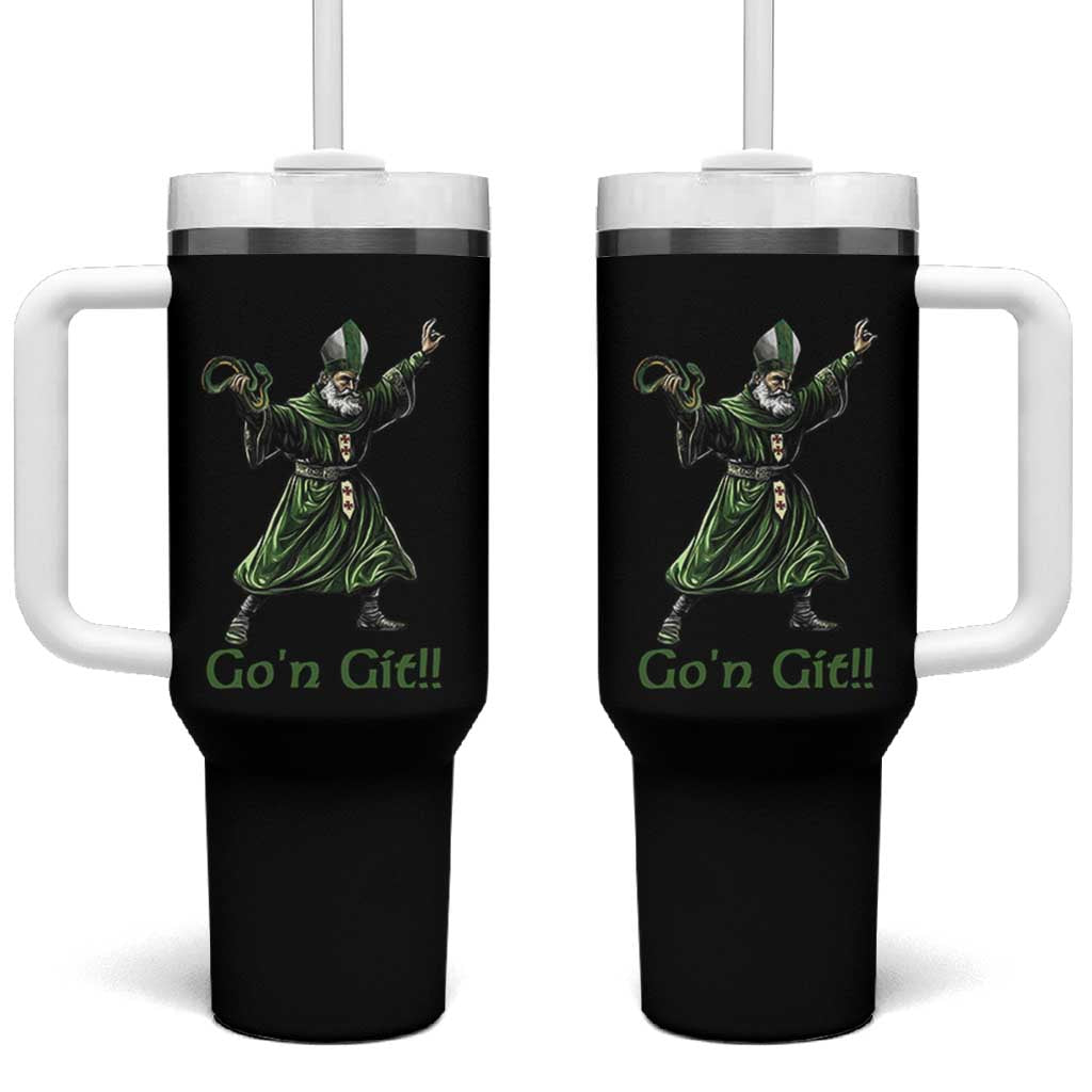 Funny St Patrick's Day Tumbler With Handle Go'n Git Saint Patrick Snake