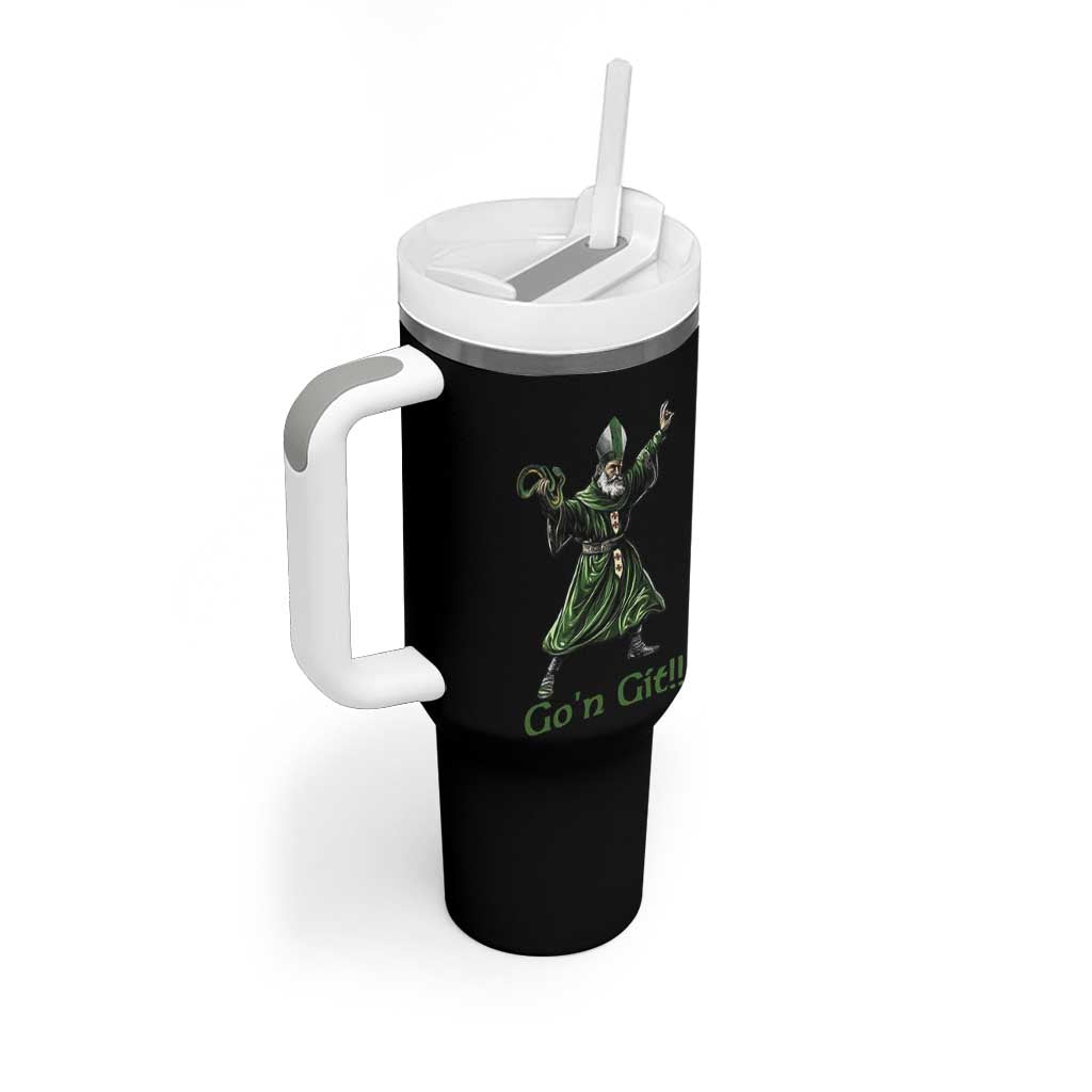 Funny St Patrick's Day Tumbler With Handle Go'n Git Saint Patrick Snake