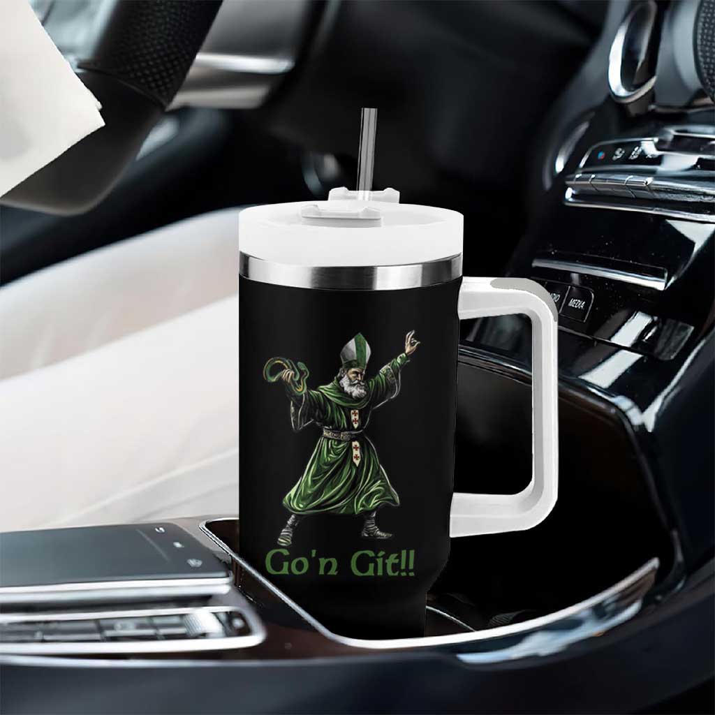 Funny St Patrick's Day Tumbler With Handle Go'n Git Saint Patrick Snake