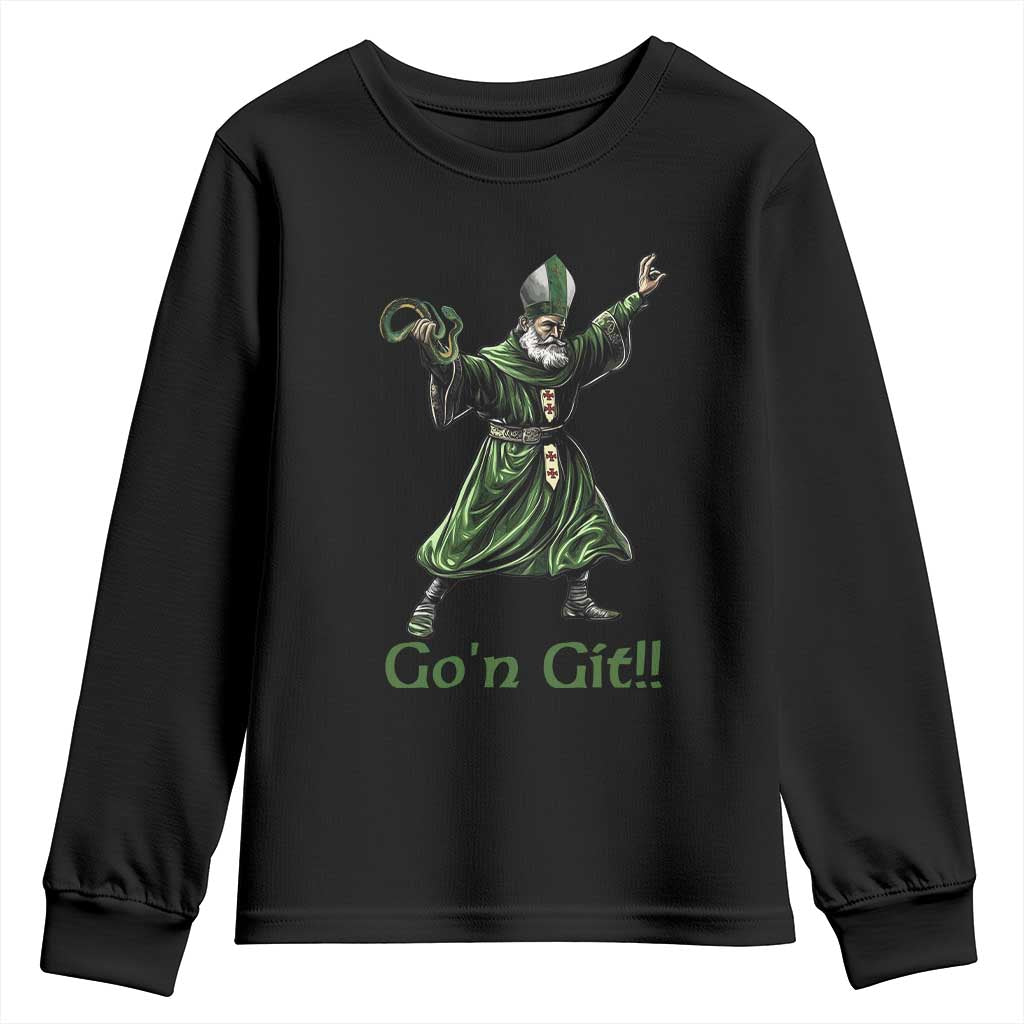 Funny St Patrick's Day Youth Sweatshirt Go'n Git Saint Patrick Snake
