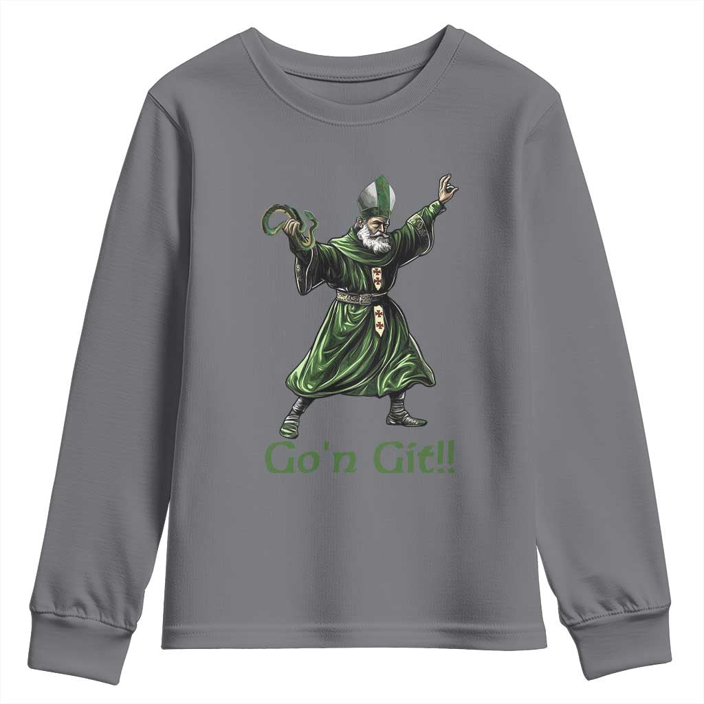Funny St Patrick's Day Youth Sweatshirt Go'n Git Saint Patrick Snake