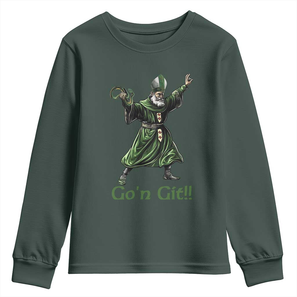 Funny St Patrick's Day Youth Sweatshirt Go'n Git Saint Patrick Snake