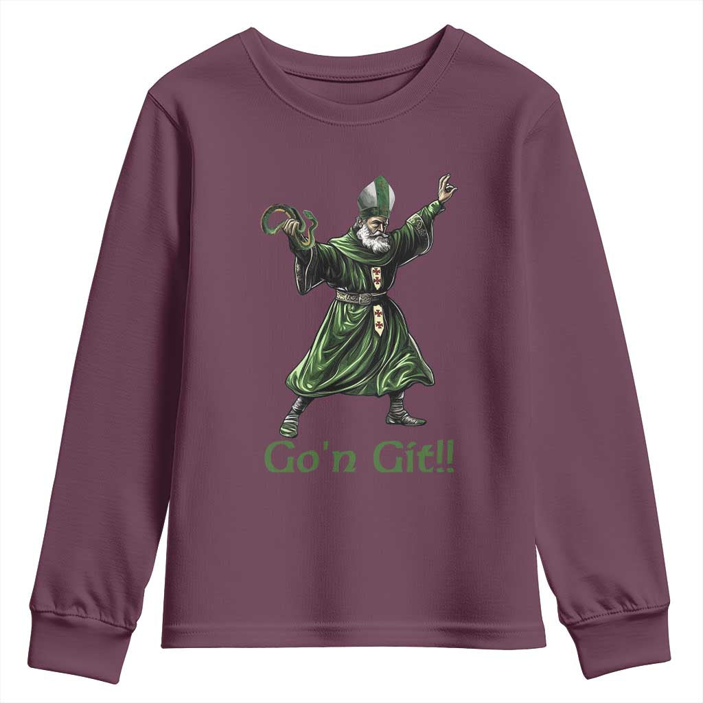 Funny St Patrick's Day Youth Sweatshirt Go'n Git Saint Patrick Snake